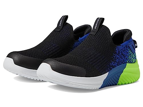 403941L Skechers Kids Boys Ultra Flex 3.0 Sneaker, Black/Blue/Lime, Size 4.5