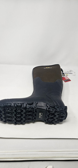 DRYCODE RUBBER BOOTS STEEL SHANK DURABLE ANTI SLIP MUD BOOTS - 10 - BLACK/BROWN