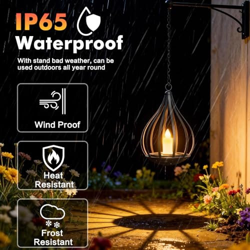KAGOLING SOLAR LANTERNS WITH CANDLE KAGOLING SOLAR LANTERNS 4 PACK - BLACK