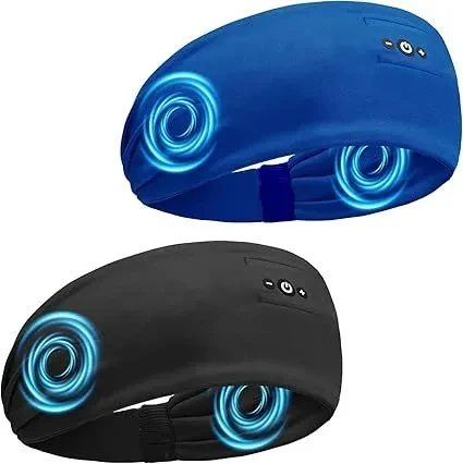 BULYPAZY 2-PACK BLUETOOTH SLEEP HEADPHONES HEADBAND STYLE HD STEREO - BLACK/BLUE