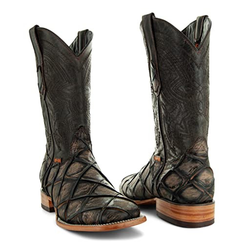 B09YLF65R7 Soto Boots Mens Pirarucu Print Boots H50033 Brown Size 10.5