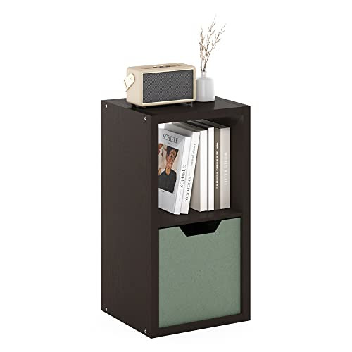 FURINNO CUBICLE BOOK SHELF 2-CUBE BOOKSHELF EXTRA THICK FRAME LU22003DOK - BLACK New
