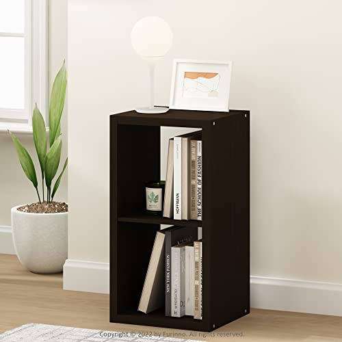 FURINNO CUBICLE BOOK SHELF 2-CUBE BOOKSHELF EXTRA THICK FRAME LU22003DOK - BLACK New
