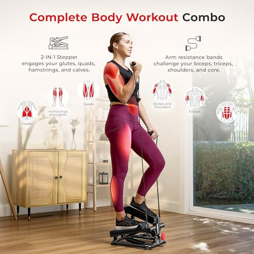 SUNNY HEALTH FITNESS MINI STEPPER ADJUSTABLE STEP HEIGHT SF-S0978SMART - BLACK