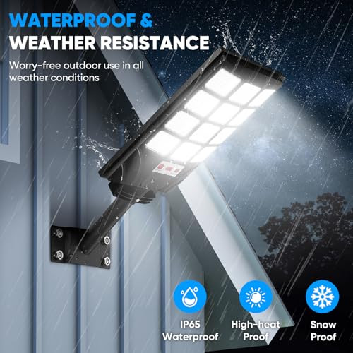 BRIGHTEVER SOLAR STREET LIGHTS OUTDOOR 4-PACK 6500K, 192LEDS - BLACK