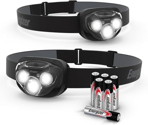ENERGIZER LED HEADLAMP PRO 2-PACK, IPX4 WATER RESISTANT, 260 LUMENS - BLACK