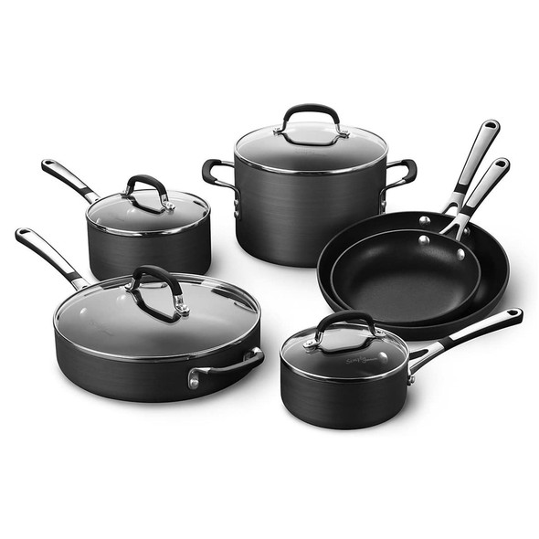 Calphalon 10-Piece Non-Stick Kitchen Cookware Set Black Pots & Pans