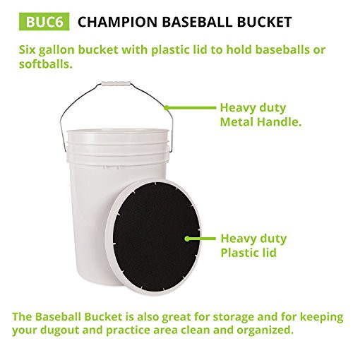 Champion Sports 6 Gallon Bucket Padded Soft Seat Lid Durable B0029VNJ7E - White New