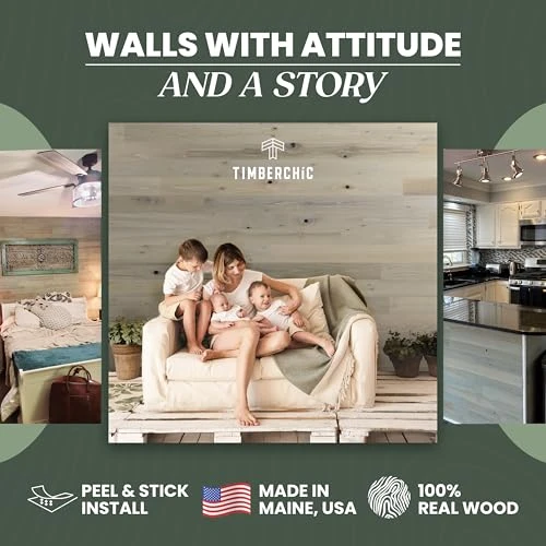 TIMBERCHiC 100% Reclaimed Wood Wall Planks Driftwood (3" x 10 Sq Ft) - NEW New