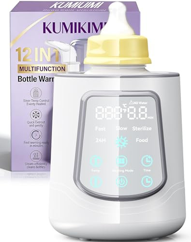 KUMIKIMI 12 IN 1 FAST BABY BOTTLE WARMER CONSTANT TEMP MILK WARMER - GRAY/WHITE