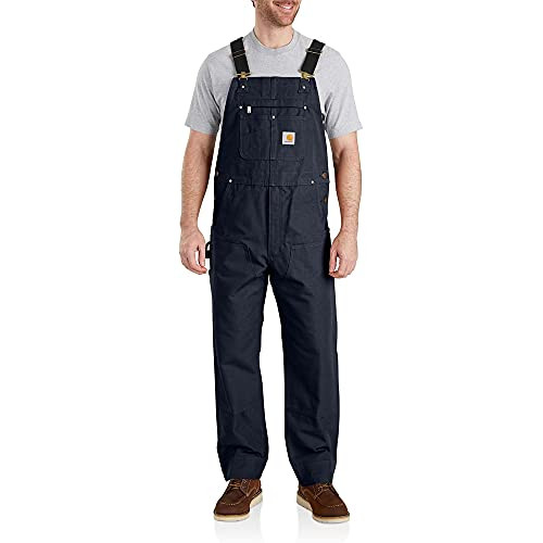 CARHARTT MEN'S ICONIC R01 DUCK BIB OVERALL SIZE MEN 28 X 32 NAVY