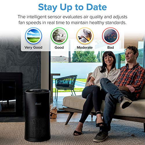 LEVOIT AIR PURIFIERS HOME LARGE ROOM AIR QUALITY MONITOR LV-H133 - BLACK New