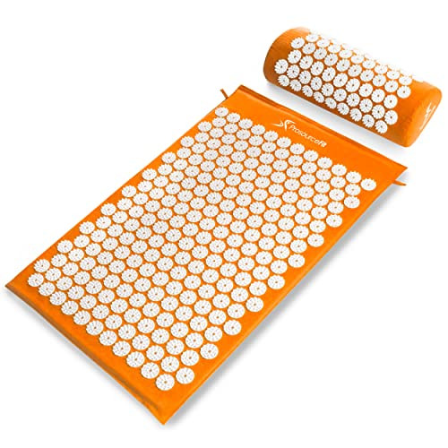 ProsourceFit Acupressure Mat and Pillow Set for Pain/Relax Muscle - Orange New