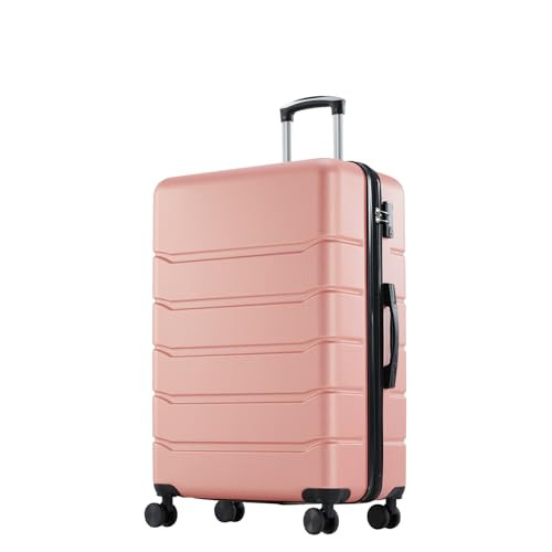Sweetcrispy 20" Carry on Luggage, Hard Shell ABS, Wheels, TSA Lock - Pink