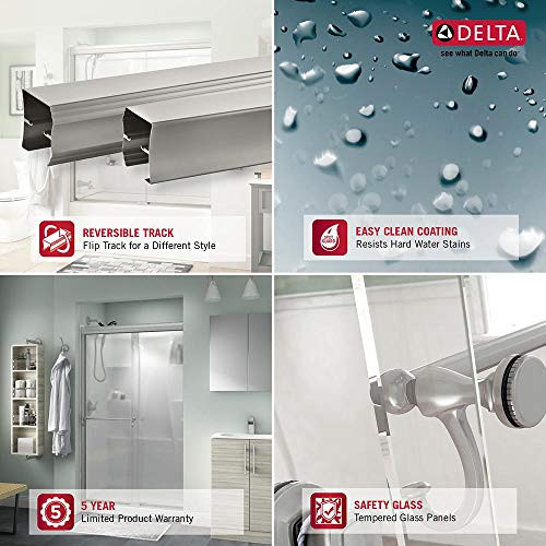 Delta 60" Sliding Bathtub Door Track Assembly Kit in Nickel B00KYGDV3S New