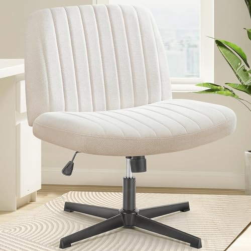 OLIXIS CRISS CROSS CHAIR, VANITY CHAIR, HOME OFFICE DESK ARMLESS - BEIGE New