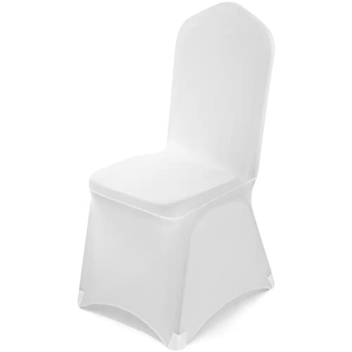 50-Pack White Chair Covers - Polyester Spandex Chair Cover Stretch Slipcovers New
