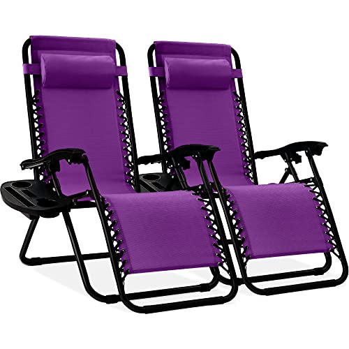 Best Choice Products Set of 2 Adjustable Steel Mesh Zero Gravity Lounge Chair New