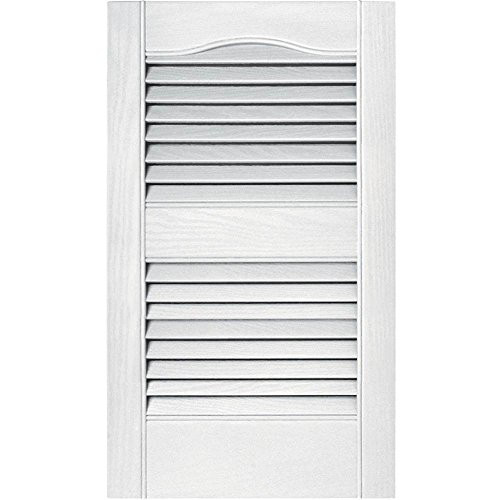 15 x 52-In. White Louvered Shutters, Pair - New New