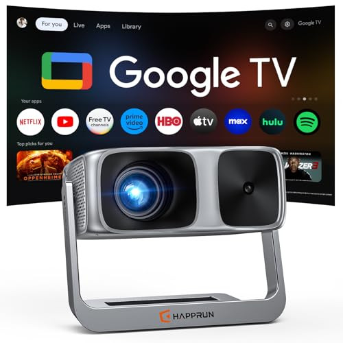 HAPPRUN 2000 ANSI OUTDOOR PROJECTOR GOOGLE TV 4K DECODING HAPPRUN-K7 - GRAY