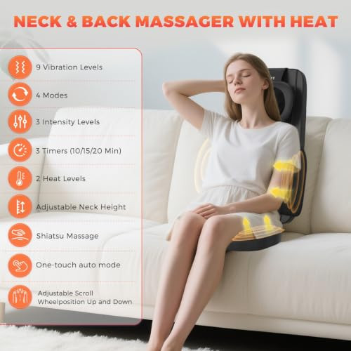 BELHOPE SHIATSU NECK BACK MASSAGER PAIN RELIEF DEEP TISSUE SJD-01 - BLACK New