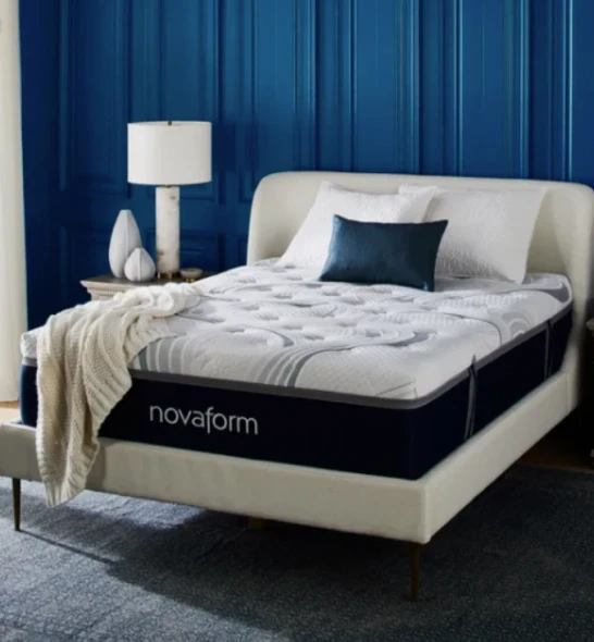 NOVAFORM 14” COMFORTGRANDE ADVANCED GEL MEMORY FOAM MATTRESS,QUEEN - WHITE New