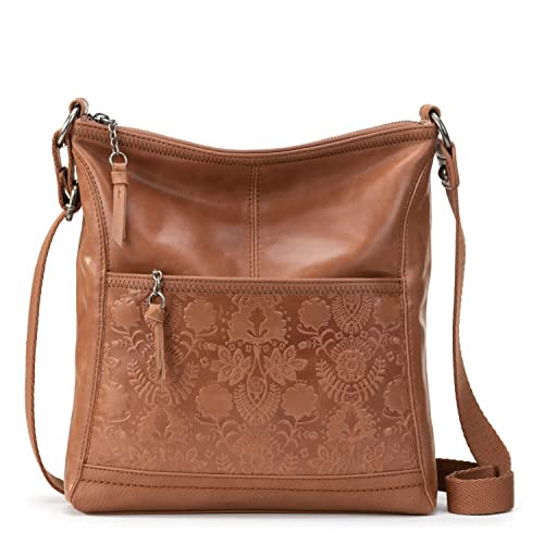 The Sak Womens Iris Crossbody Leather Purse Zipper Pockets B0B2QDMFL4 -Brown New