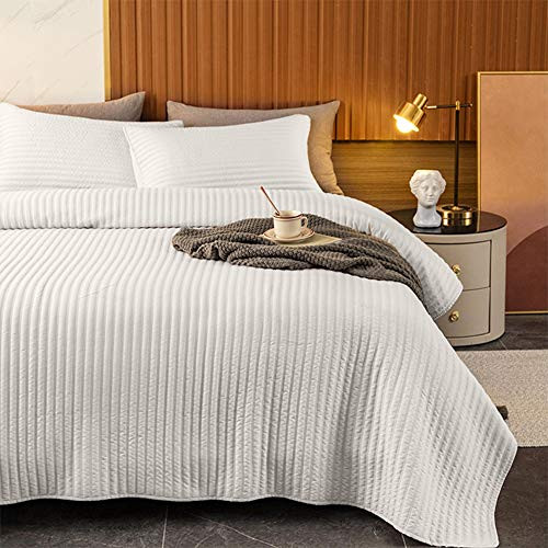 B08DXD4SL1 3-Piece Quilt Sets Shams Straight Line Papyrus Grey Queen New