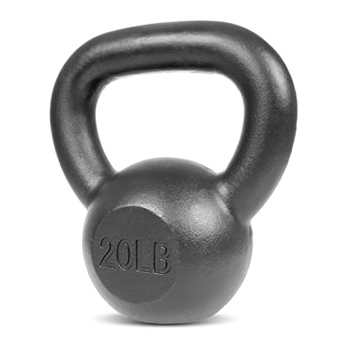 ProsourceFit Solid Cast Iron Kettlebells Weights for Full Body Workout, 20 LB