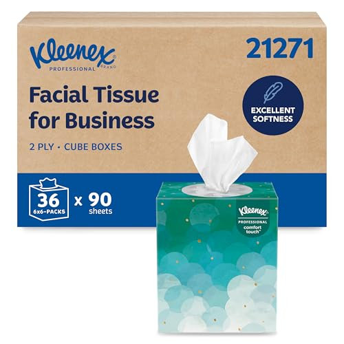 KLEENEX PROFESSIONAL FACIAL TISSUE, BULK, 36 BOXES X 90 TISSUES, 21271 - WHITE New