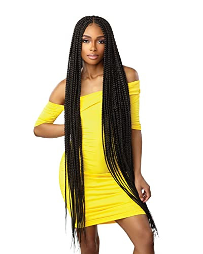 Sensationnel 4X4 Braid Lace Wig Cloud 9 Swiss Front Box Braid X-Large 50'' 613