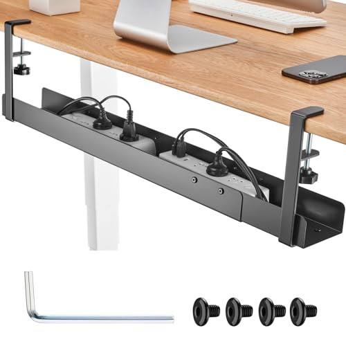 Length Adjustable Black Under Desk Cable Management Tray Up to 47’’ No Drill New