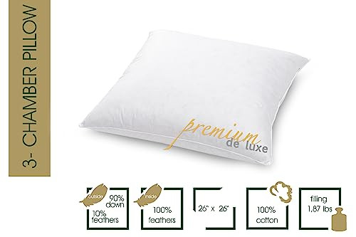 HANSKRUCHEN Premium de Luxe Comforter Down Pillow 26x26 in New