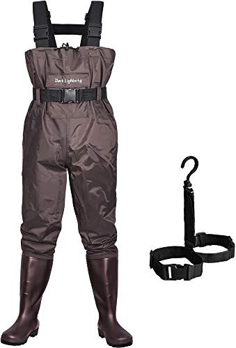 Dark Lightning Fly Fishing Waders High Chest Wader Boots Green Size: 5