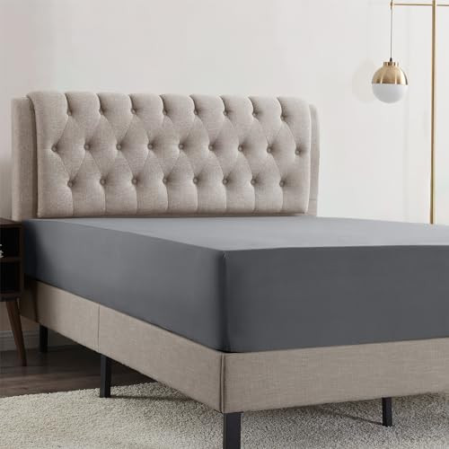 EMPIRE BEDDING QUEEN FITTED SHEET DEEP POCKET 14-16" ULTRA SOFT - CHARCOAL GRAY