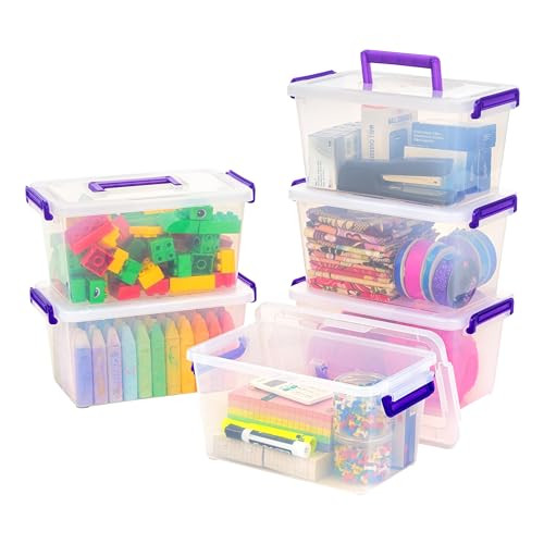 IRIS USA 5QT Storage Bins Containers, 6-Pack - Clear