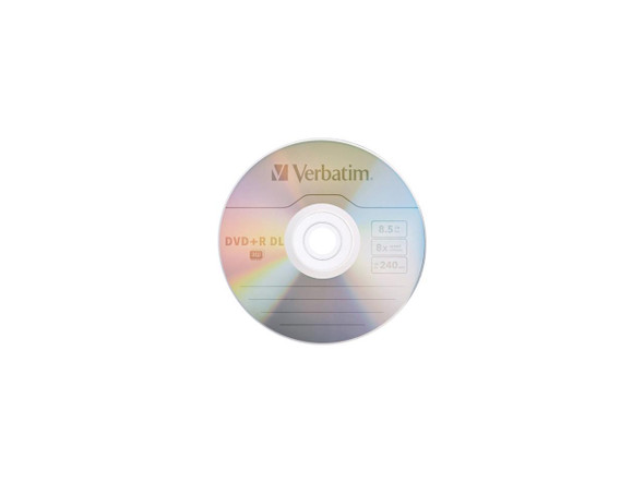 Verbatim DVD+R DL 8.5GB 8X with Branded Surface - 50pk Spindle