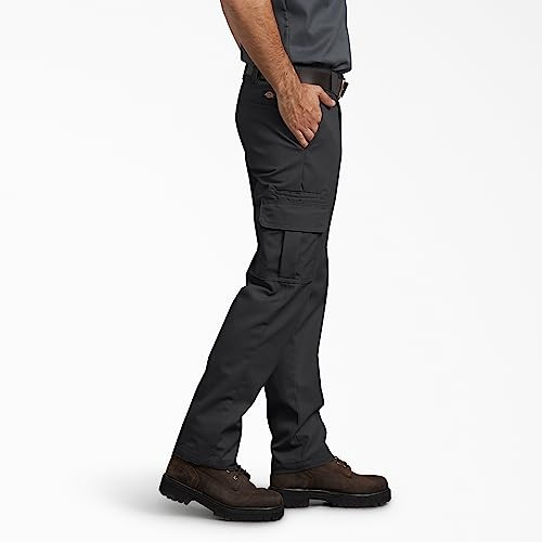 WP594BK Dickies Mens Slim-Straight Stretch-Twill Cargo Pants, Black - 28W x 32L New