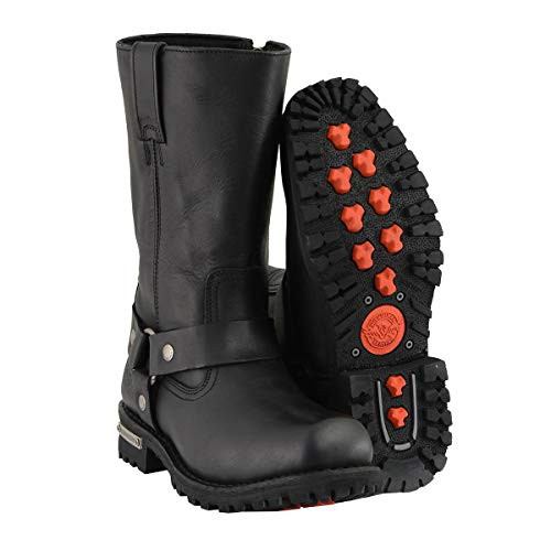 MBM9081 Milwaukee Leather Men’s Outback Harness Moto Boots Black, Size 9.5 New