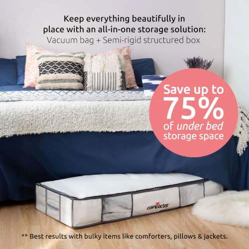 Compactor XL Vacuum Storage Bag & Semi-Rigid Box, Closet Organizer New