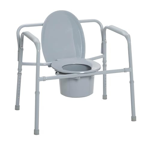 Drive Medical Bariatric Folding Commode for Bathroom Safety New