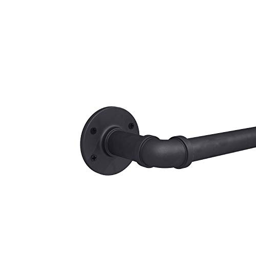 Industrial Curtain Rod, Black (Black, 48" to 86") New
