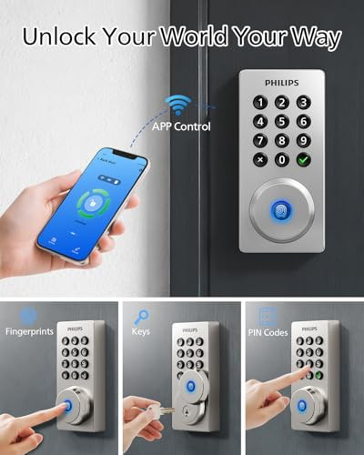 Philips Wi-Fi Smart Deadbolt Lock, Keyless Entry Door Locks for Front Door