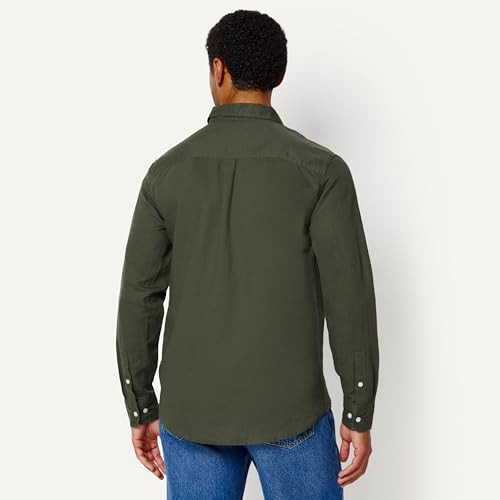 AEMN31660M26 Amazon Essentials Men's Regular-Fit Long Sleeve Shirt, Olive, S New