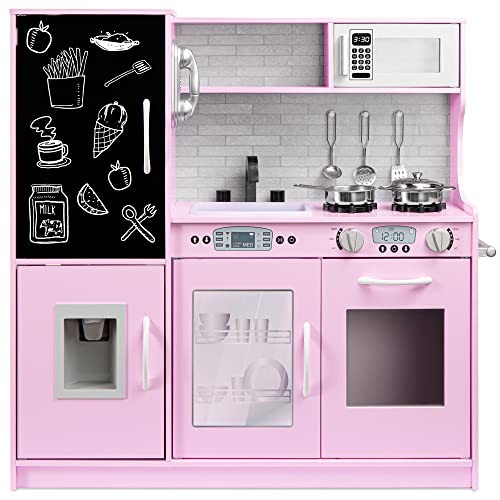 Best Choice Products Wooden Play Kitchen for Kids, Pretend Play Cooking Toy New