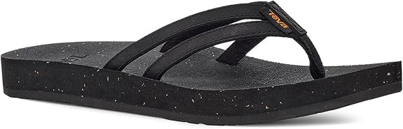 TEVA WOMEN'S W REFLIP STRAPPY LEATHER - SIZE: WOMEN 10 - BLACK New