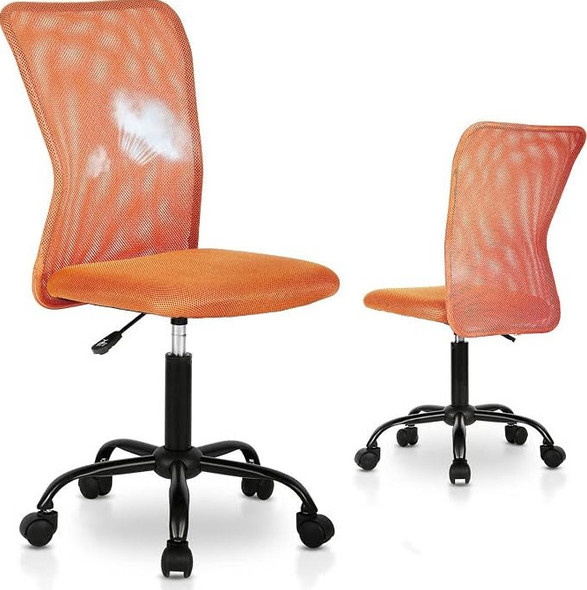 FDW Home Office Chair Mid Back Mesh Desk Chair Armless Computer - Orange New