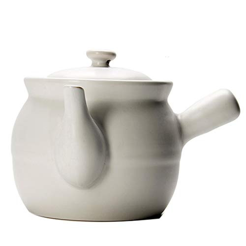 Traditional Ceramic Medicine Pot Decocting (White, Size : 3100ML)