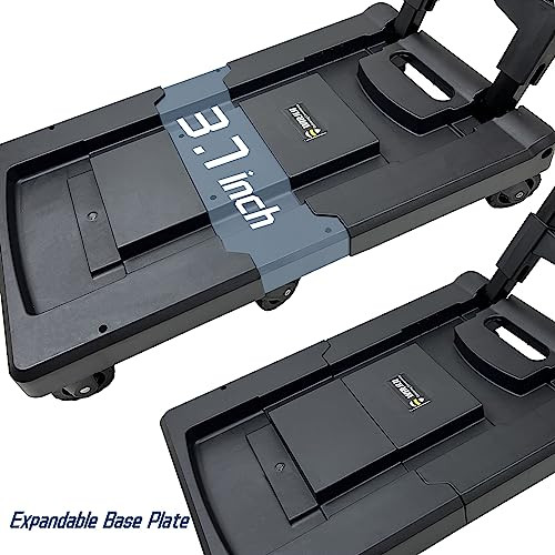 Folding Hand Truck Dolly 220 Lbs Heavy Duty Dolly Cart 6 Wheels 220 Lbs Black New