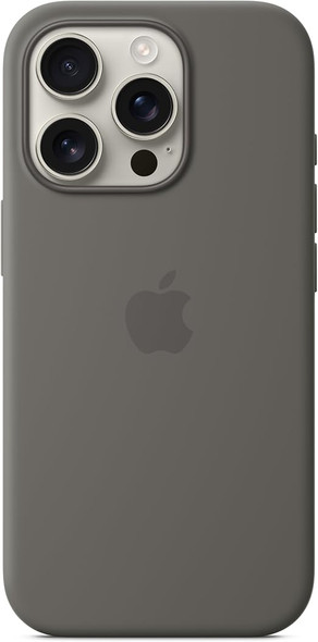 APPLE IPHONE 16 PRO SILICONE CASE MAGSAFE WIRELESS CHARGING - STONE GRAY